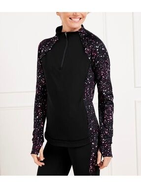 Talbots PERFORMANCE INTERLOCK HALF-ZIP PULLOVER - DYNAMIC DOTS Size M